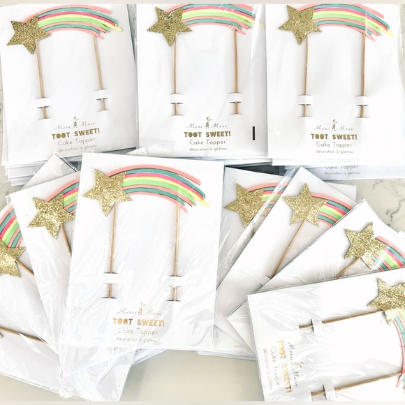 Meri Meri, BULK/LOT 48 Pcs. Shooting Star Cake Topper, Cake Decor Party Supplies